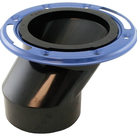 3 In. X 4 In. Offset ABS Closet Flange With Metal Ring Less Knockout
